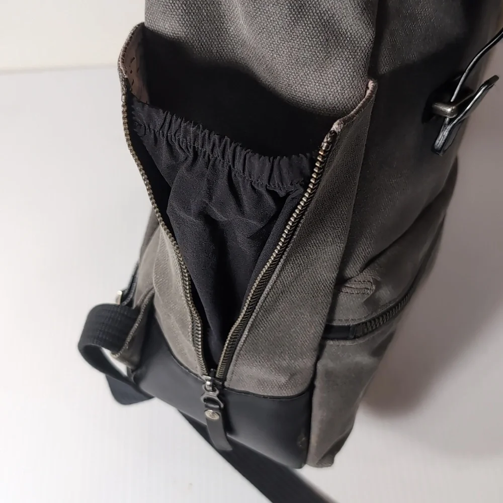 Timbuk2 Charcoal and Black Men's Backpack Trailer Casual Leather Canvas